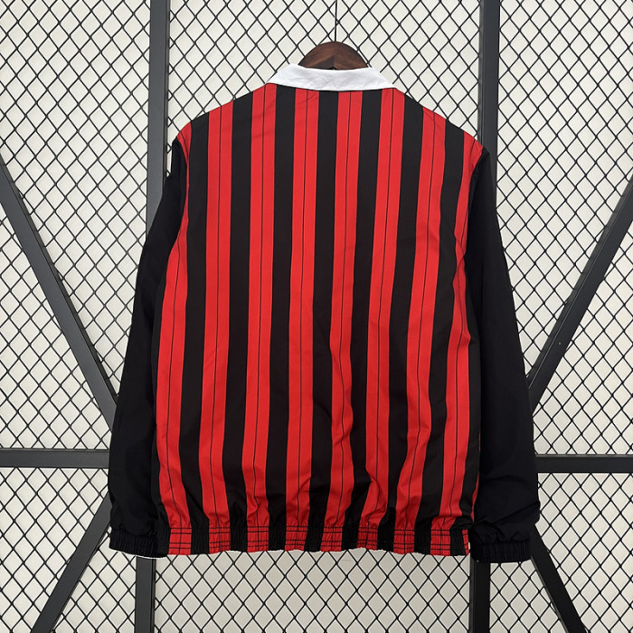 2024 AC Milan Trench Coat Soccer Reversible Windbreaker Jacket