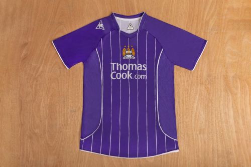 Retro Jersey 2007-2008 Manchester City Away Purple Soccer Jersey Vintage Man City Football Shirt