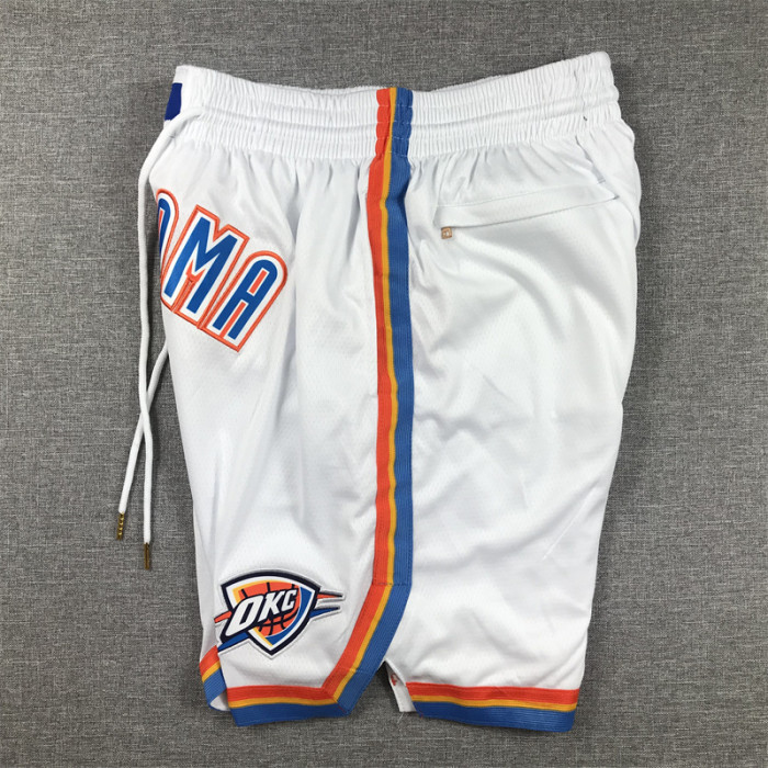 with Pocket Oklahoma City Thunder White NBA Shorts Seattle SuperSonics Basketball Shorts