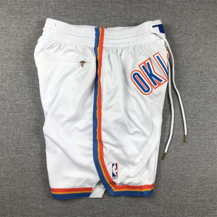 with Pocket Oklahoma City Thunder White NBA Shorts Seattle SuperSonics Basketball Shorts