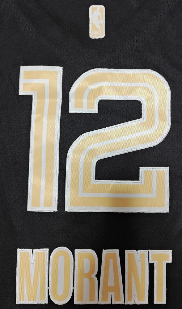 2024 Memphis Grizzlies 12 MORANT Black/Gold NBA Jersey Basketball Shirt