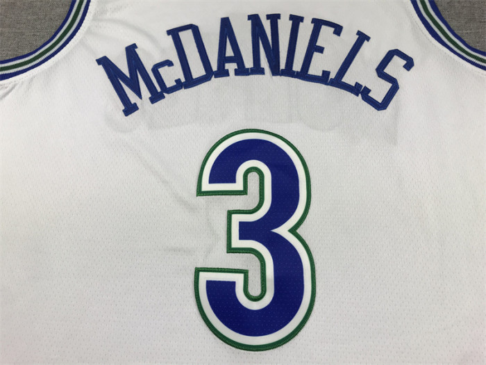 Minnesota Timberwolves 3 McDANIELS White NBA Jersey Basketball Shirt