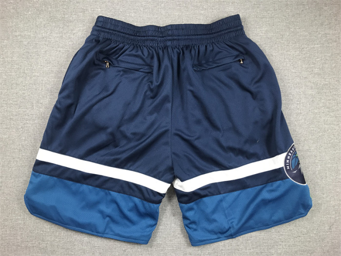 with Pocket Minnesota Timberwolves Blue NBA Shorts Basketball Shorts