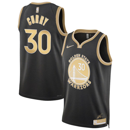 2024 State Warriors 30 CURRY NBA Jersey Black/Gold Basketball Shirt
