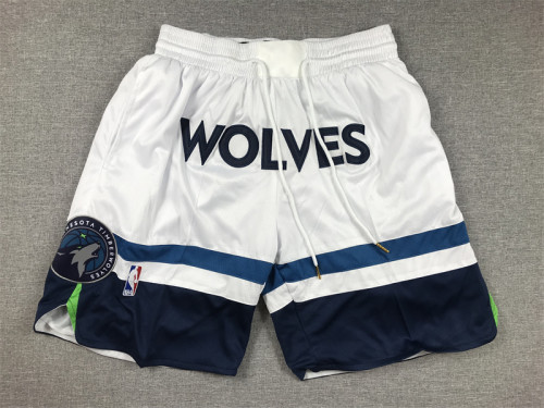 with Pocket Minnesota Timberwolves White NBA Shorts Basketball Shorts