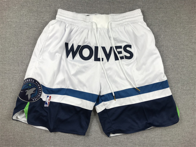 with Pocket Minnesota Timberwolves White NBA Shorts Basketball Shorts