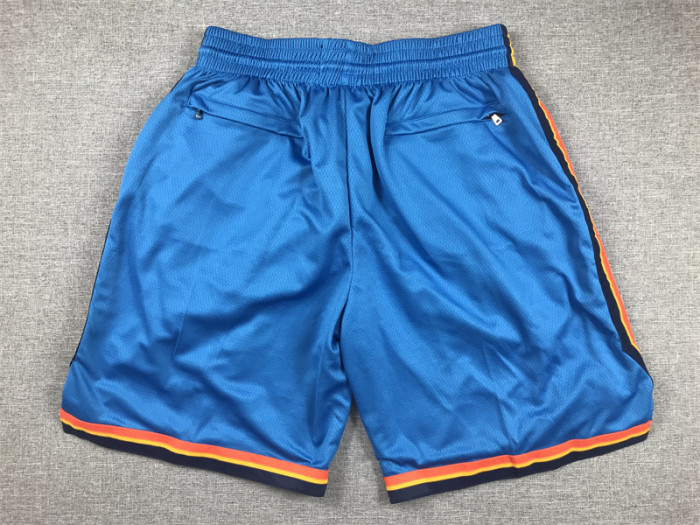 with Pocket Oklahoma City Thunder Blue NBA Shorts Seattle SuperSonics Basketball Shorts