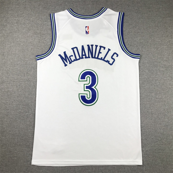 Minnesota Timberwolves 3 McDANIELS White NBA Jersey Basketball Shirt