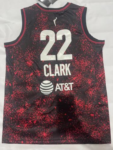 University of Iowa 22 CLARK Red/Black Indiana Fever Rebel Edition Basketball Shirt NBA Jersey