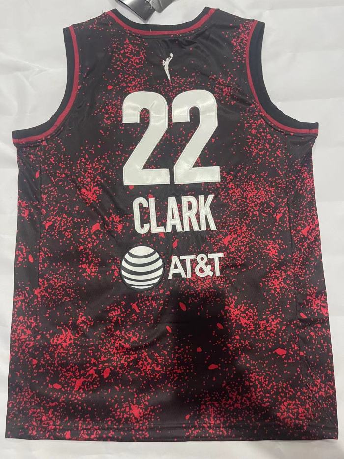University of Iowa 22 CLARK Red/Black Indiana Fever Rebel Edition Basketball Shirt NBA Jersey