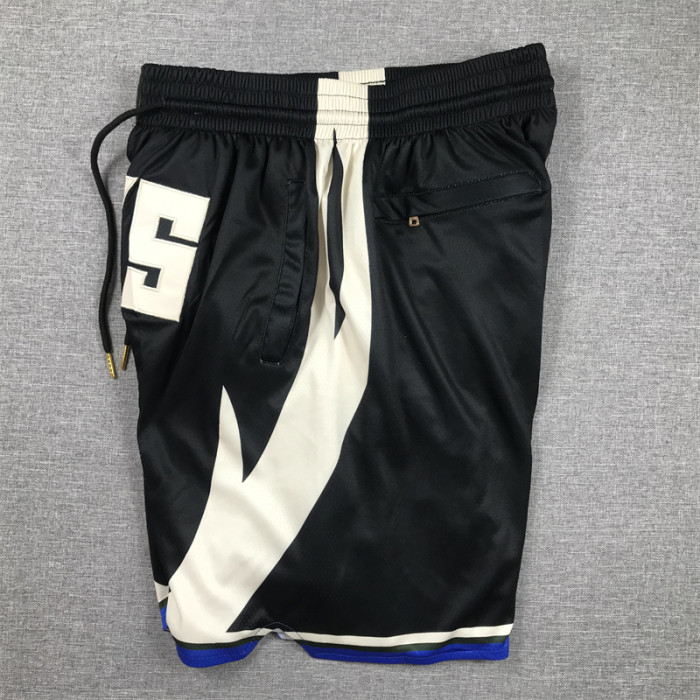 with Pocket Statement Edition Milwaukee Bucks Black NBA Shorts Basketball Shorts