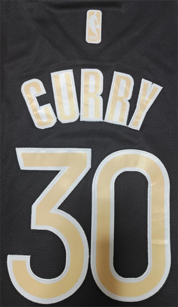 2024 State Warriors 30 CURRY NBA Jersey Black/Gold Basketball Shirt
