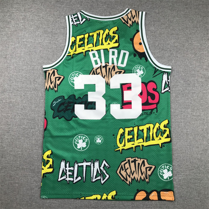 Mitchell&ness 1985-86 Boston Celtics Basketball Shirt 33 LARRY BIRD Graffiti NBA Jersey