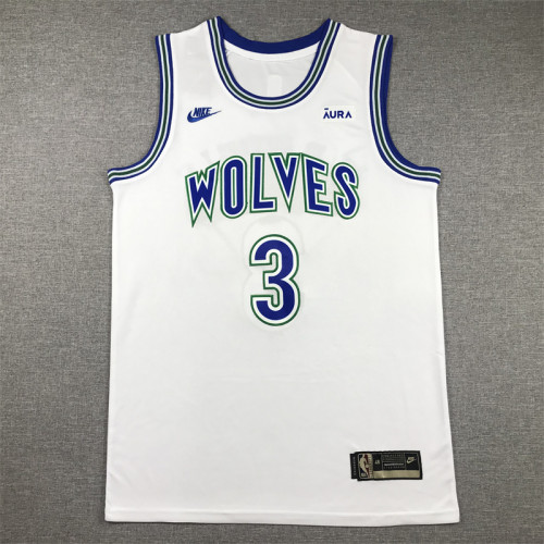 Minnesota Timberwolves 3 McDANIELS White NBA Jersey Basketball Shirt