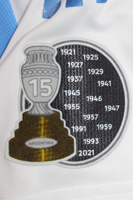 with FIFA World Champions 2022 Patch+Copa America Patch Fan Version Argentina 2024 Soccer Jersey Blue Football Shirt