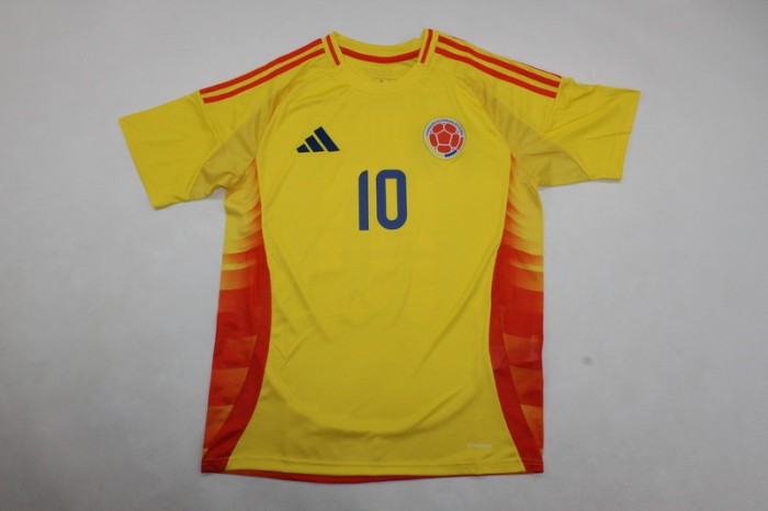 Fan Version Colombia 2024 JAMES 10 Home Soccer Jersey Camisetas de Futbol