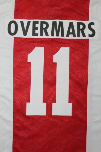 Retro Jersey 1994-1995 Ajax OVERMARS 11 Home Soccer Jersey Vintage Football Shirt