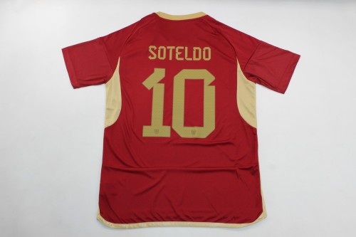 Fan Version 2024 Venezuela SOTELDO 10 Home Soccer Jersey Football Shirt