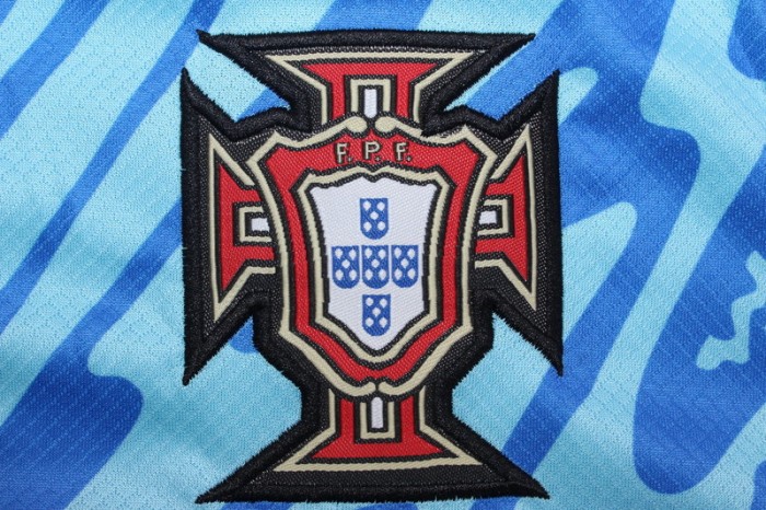 Fan Version Portugal 2024 Blue Goalkeeper Soccer Jersey Football Shirt