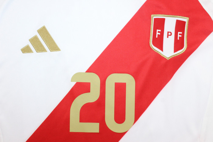 Fans Version 2024 Peru FLORES 20 Home Soccer Jersey Football Shirt
