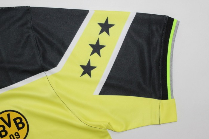 with League Patch Retro Jersey 1997-1998 Borussia Dortmund Home Soccer Jersey Vintage BVB Football Shirt