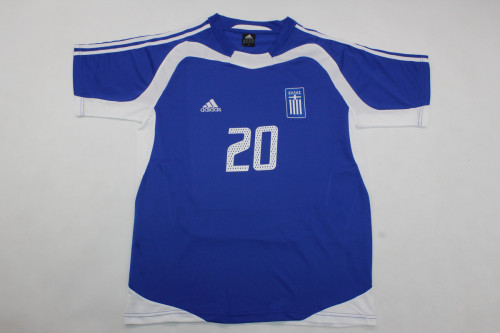 Retro Jersey 2004 Greece KARAGOUNIS 20 Away Blue Soccer Jersey Vintage Football Shirt