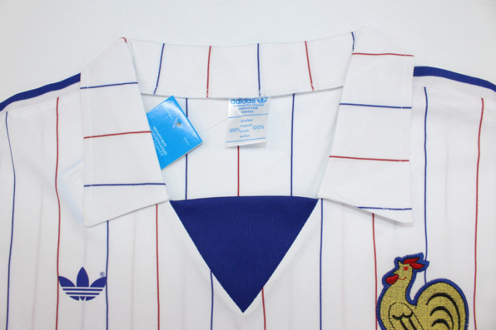 Retro Jersey Long Sleeve 1980-1982 France 10 Away White Soccer Jersey Vintage Football Shirt