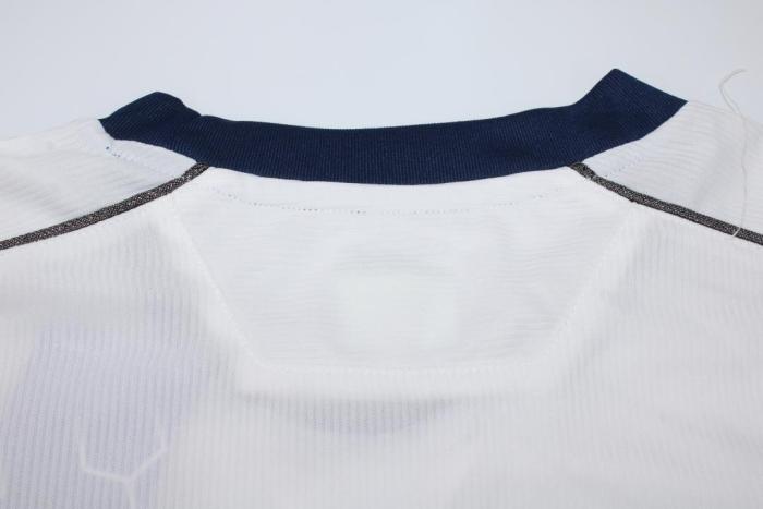 with UCL Patch Long Sleeve Retro Jersey 1999-2000 Manchester United Away White Soccer Jersey Vintage Football Shirt
