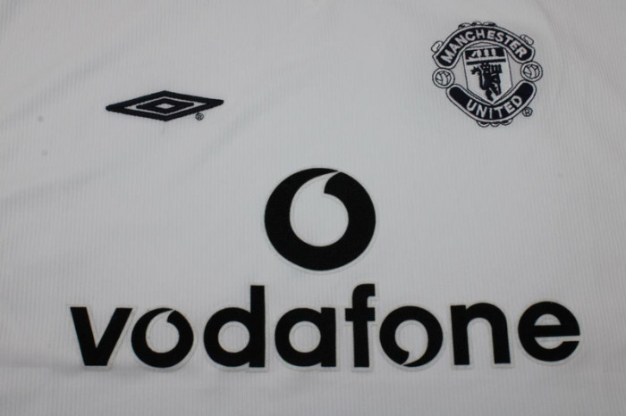 Retro Jersey 1999-2000 Manchester United Away White Soccer Jersey Vintage Football Shirt