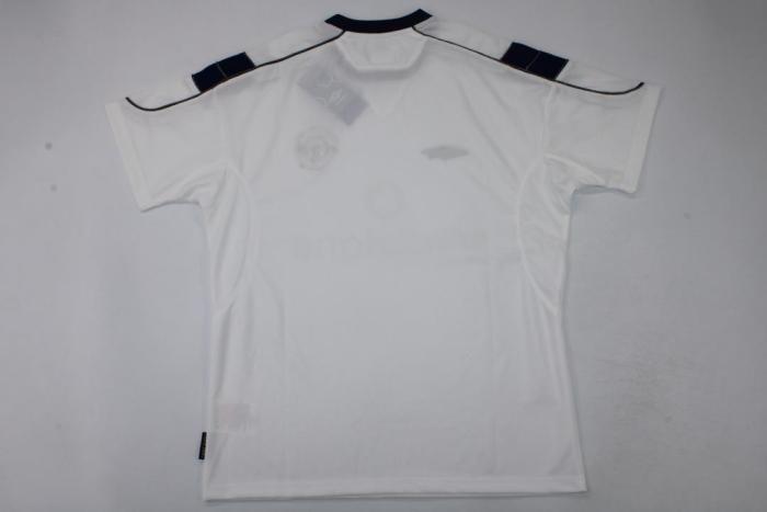 Retro Jersey 1999-2000 Manchester United Away White Soccer Jersey Vintage Football Shirt