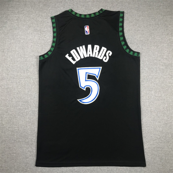 Minnesota Timberwolves 5 EDWARDS Black NBA Jersey Basketball Shirt