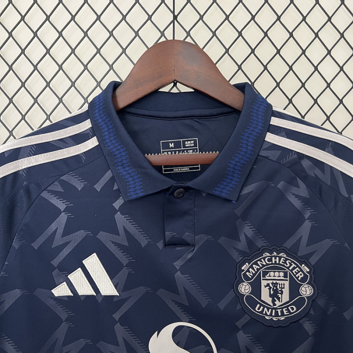 Fan Version 2024-2025 Manchester United Away Dark Blue Soccer Jersey Man United Football Shirt