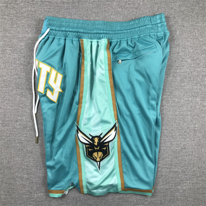 with Pocket City Edition Charlotte Hornets NBA Shorts Green Basketball League Shorts