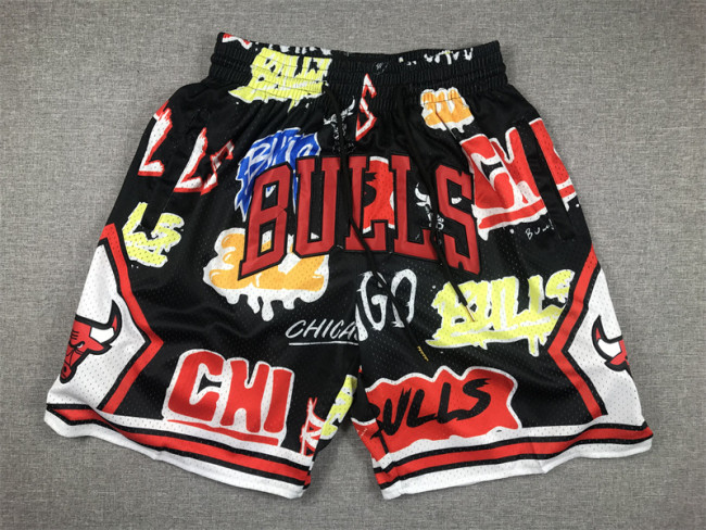 with Pocket Chicago Bulls NBA Shorts Graffiti Basketball Shorts
