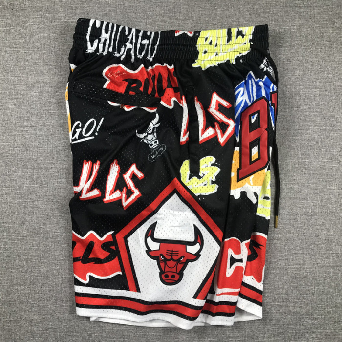 with Pocket Chicago Bulls NBA Shorts Graffiti Basketball Shorts