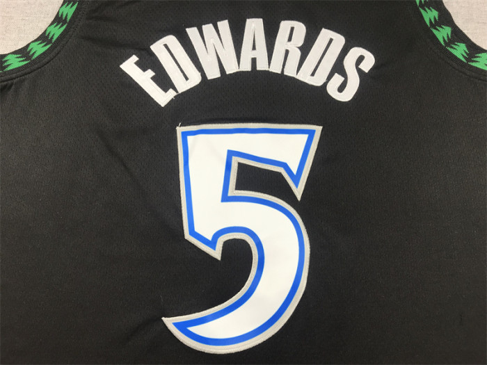 Minnesota Timberwolves 5 EDWARDS Black NBA Jersey Basketball Shirt