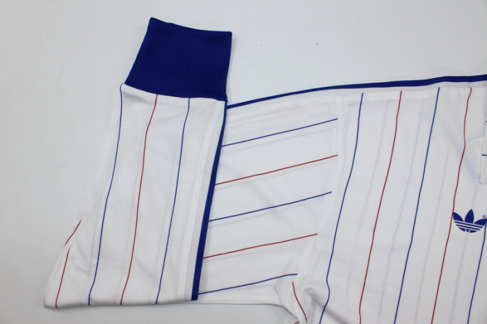 Retro Jersey Long Sleeve 1980-1982 France 10 Away White Soccer Jersey Vintage Football Shirt