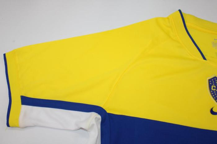 Retro Jersey 2001 Boca Juniors ROMAN 10 Away Yellow Soccer Jersey Vintage Football Shirt