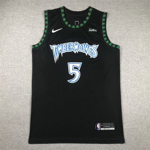 Minnesota Timberwolves 5 EDWARDS Black NBA Jersey Basketball Shirt