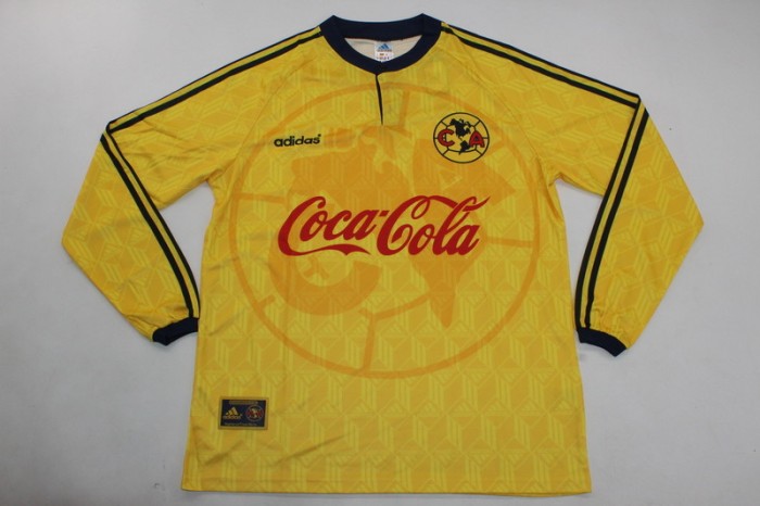 Long Sleeve Retro Jersey 1998-1999 Club America Aguilas Home Soccer Jersey