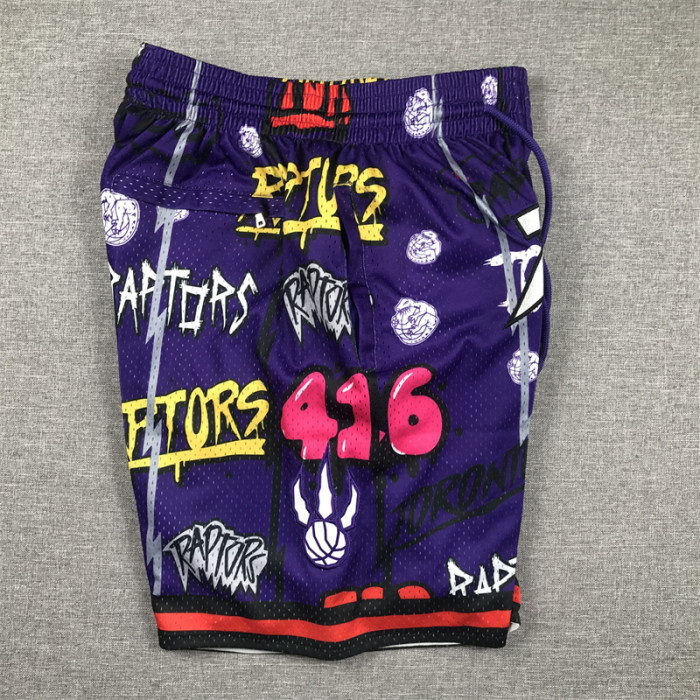 with Pocket Toronto Raptors NBA Shorts Graffiti Basketball Shorts