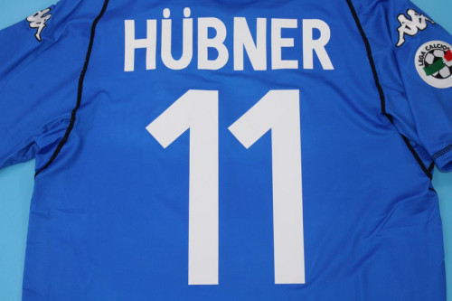 with Serie A Patch Retro Jersey 2003-2004 Brescia HUBNER 11 Home Soccer Jersey Vintage Football Shirt