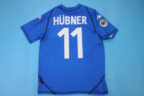 with Serie A Patch Retro Jersey 2003-2004 Brescia HUBNER 11 Home Soccer Jersey Vintage Football Shirt
