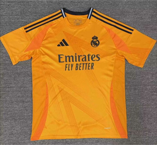 Fan Version Real Madrid 2024-2025 Away Orange Soccer Jersey Real Football Shirt