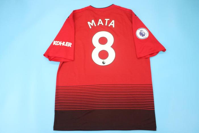 Retro Jersey 2018-2019 Manchester United MATA 8 Home Soccer Jersey Vintage Football Shirt