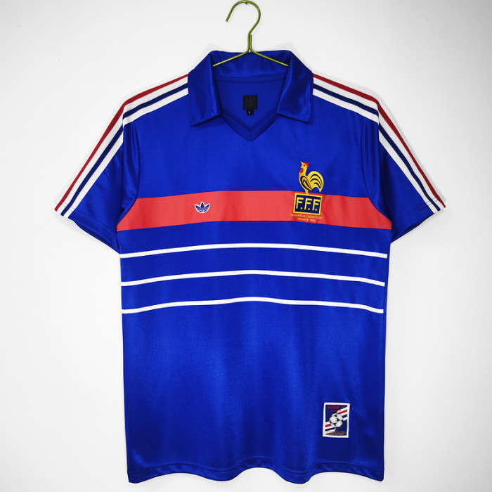 Retro Jersey 1984 France Champions Version Home Soccer Jersey Vintage Football Shirt
