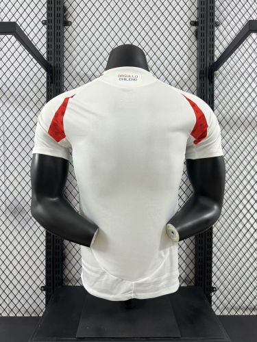 Player Version Chile 2024 Away White Soccer Jersey Football Shirt