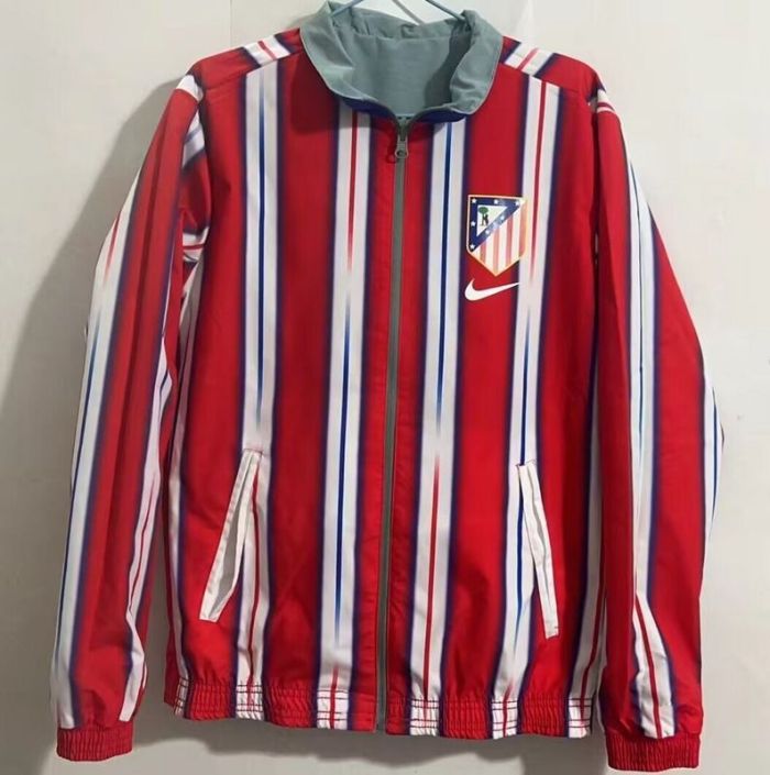 2024 Atletico Madrid Trench Coat Soccer Reversible Windbreaker Jacket