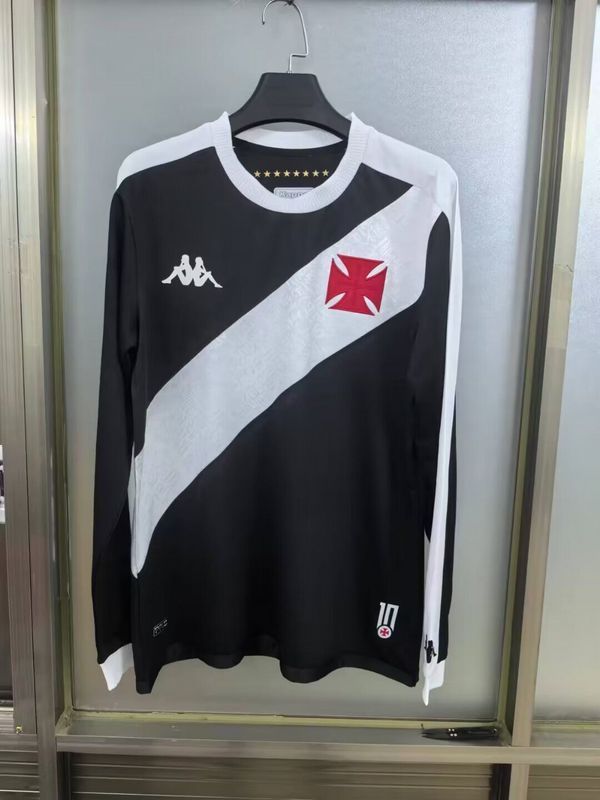 Long Sleeve 2024-2025 Vasco Da Gama Home Soccer Jersey LS Football Shirt