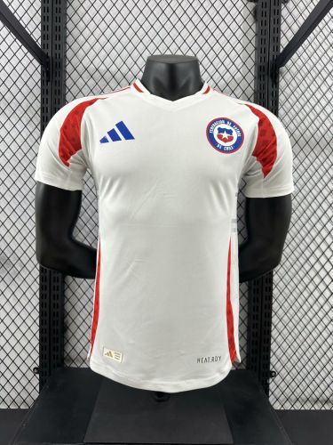 Player Version Chile 2024 Away White Soccer Jersey Football Shirt